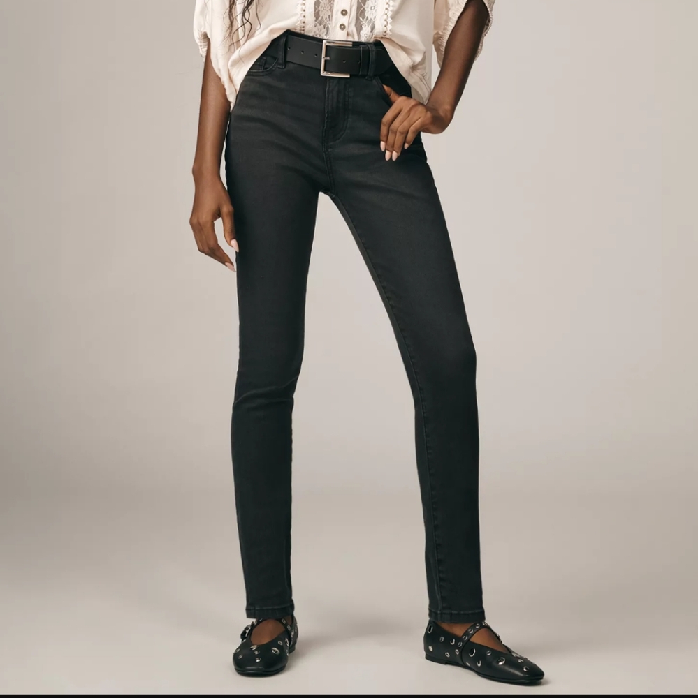 Frame Le High Skinny Black/Grey Coated Jeans